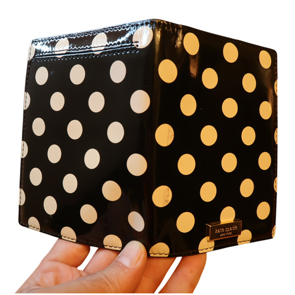 Kate Spade Imogene Carlisle Street Polka Dot Passport Holder Case w/ Back Pocket - Picture 5 of 11